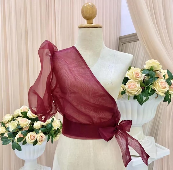 one shoulder filipiniana dress Organza Filipiniana One Shoulder Top