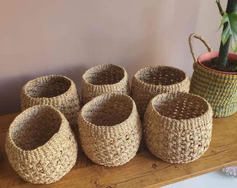 2pc/pack Wicker/Basket Planters made of organic abacca 5&quot;x5&quot;