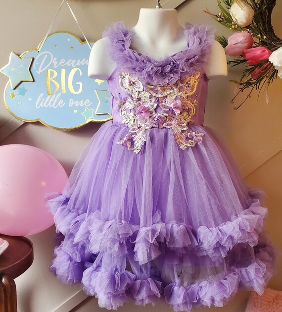 open lace back dress Baby Girl Tutu Party Gown Flower Girls Dresses for Wedding 1 2 3 4 5 Y   Mega Mart Center