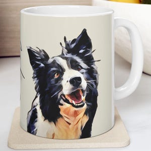 Custom Dog Portrait Mug | Classic Watercolor Painting Gift for Dog Lovers, Personalized Ceramic Cup & Pet Memorial