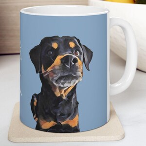 Custom Dog Portrait Mug | Classic Watercolor Painting Gift for Dog Lovers, Personalized Ceramic Cup & Pet Memorial