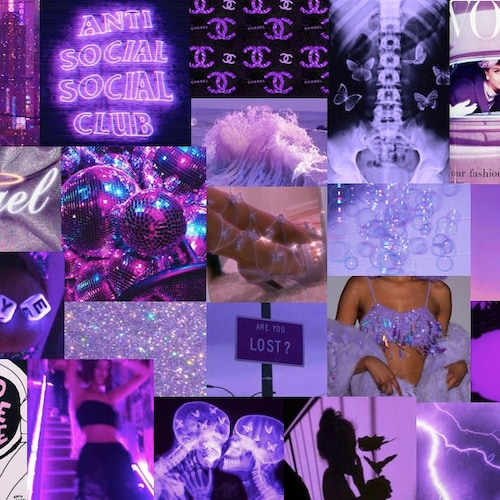 Purple Thunder Collage Kit 60pc Download - Etsy