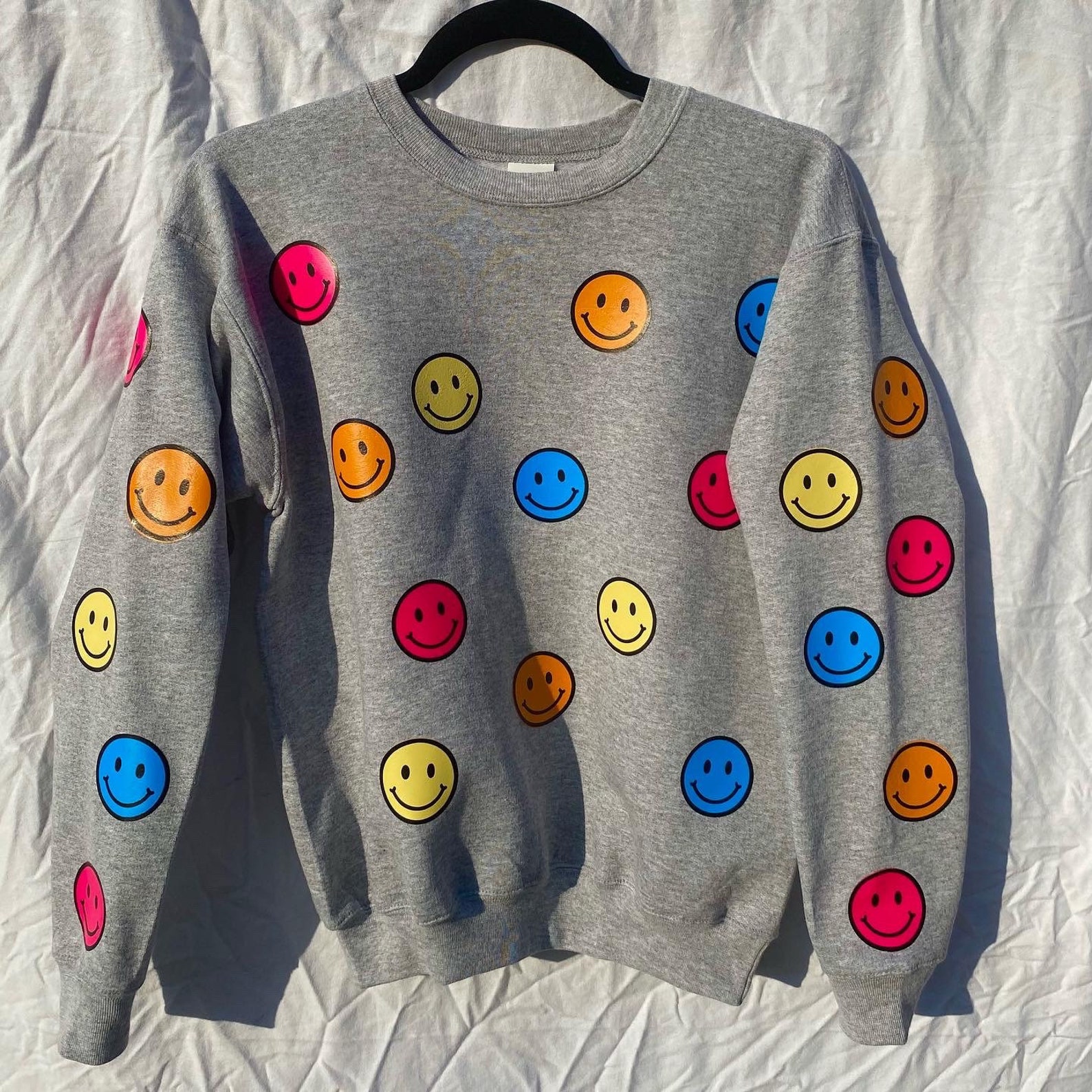 Smiley faces sweatshirt/ Colorful smiley faces/ happy hoodie | Etsy