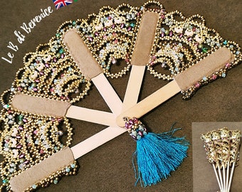 Bead weaving fan tutorial, instant download, miniduo, mini gemduo, mini chevron, step by step, detailed instructions