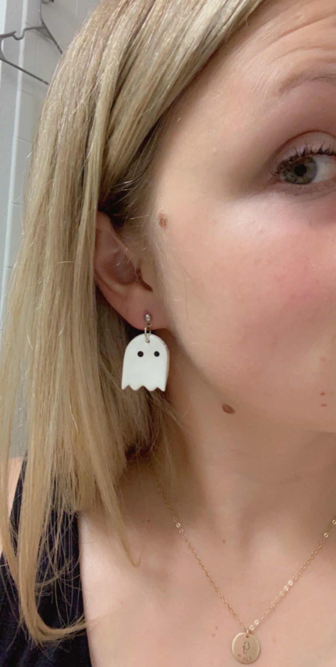 Polymer clay white ghost earrings Halloween earrings Etsy