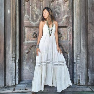 long cotton maxi dress spaghetti strap ZF355 Daisy Spaghetti Strap Printed Cotton Dress  Zenara Woman