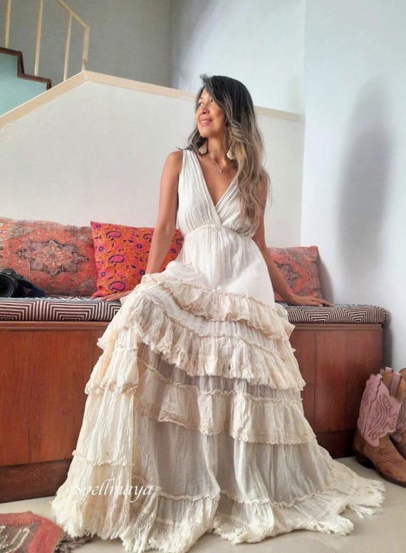 Abito Da Sposa Maternità In Pizzo | Con Maniche A Volant E Scollo A Cuore | Lungo Con Treno | Per Foto Gravidanza - Foto 4