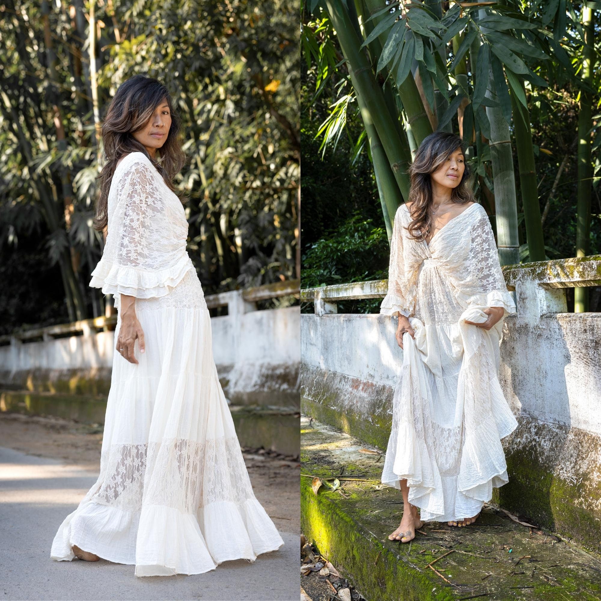 Boho Lace Maxi Dress - Etsy