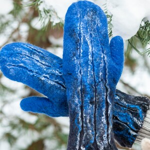 Warm Merino 100% wool felted mittens