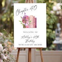 Chapter 40 Birthday Banner: Book Theme, Customizable Party Decor - Etsy