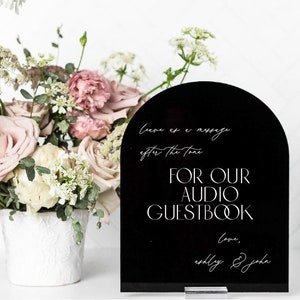 Audio Guestbook Acrylic Sign | Audio Guestbook Sign | Guestbook Sign | Guestbook Acrylic Sign | Sign Our Guestbook Sign|Phone Guestbook Sign