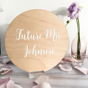 Future Mrs Wood Sign Bridal Shower Decor Bachelorette Party Sign Decorations Centerpieces Custom Wooden Sign