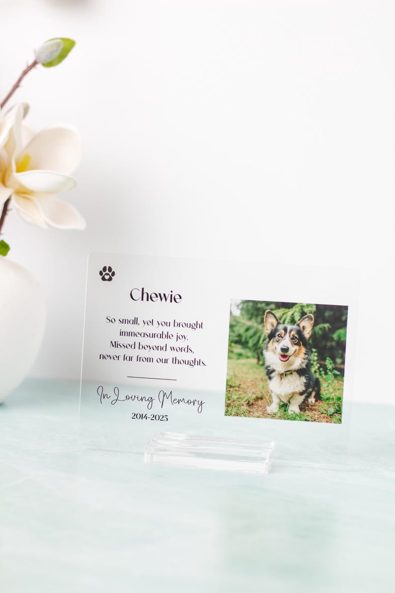 Personalized Pet Memorial Photo Plaque: Custom Dog Cat Loss Gift, Pet ...
