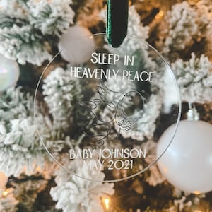 Sleep In Heavenly Peace Memorial Ornament, In Memory Ornament, Infant Loss, Miscarriage, Stillborn, Personalized Ornament, Baby Loss