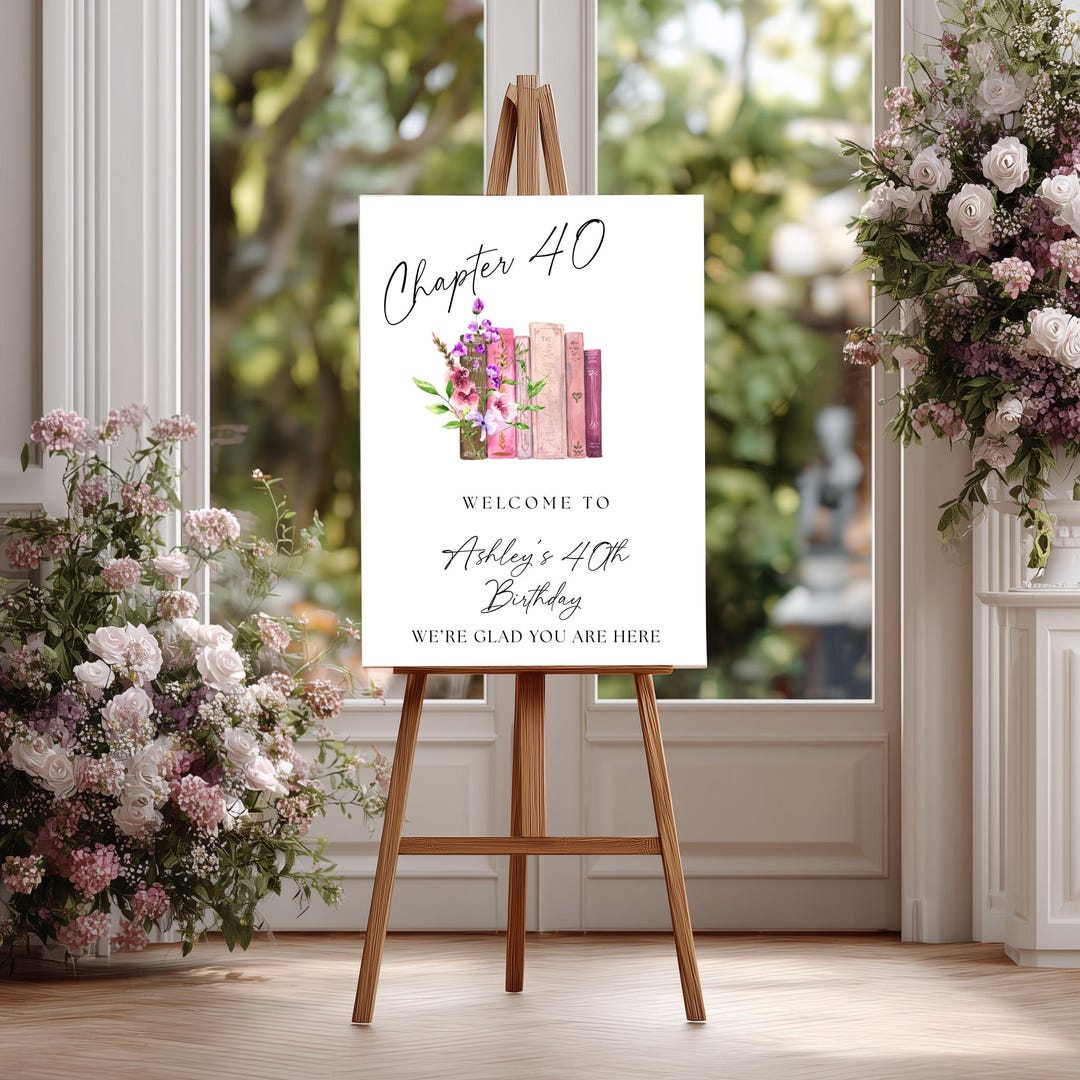 PRINTED + SHIPPED Chapter 40 Welcome Sign, Forty Party Decor, 40th ...