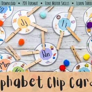 Alphabet Beginning Sounds Clip Cards Printable - Homeschool, Preschool Activities, Learn to Read, Letter Recognition, Speech Therapy, Kids
