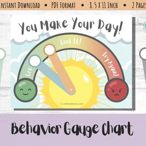 Beteendemätardiagram - Hemundervisning, Föräldraskap, Små Barn, Disciplin, Positiv Förstärkning, Belöning, Emotionshantering, Digital Nedladdning