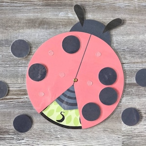 Lady Bug Number Spinner Game Printable - Counting, Preschool, Number Recognition, Homeschool, Early Math, Insect Learning Game Printable