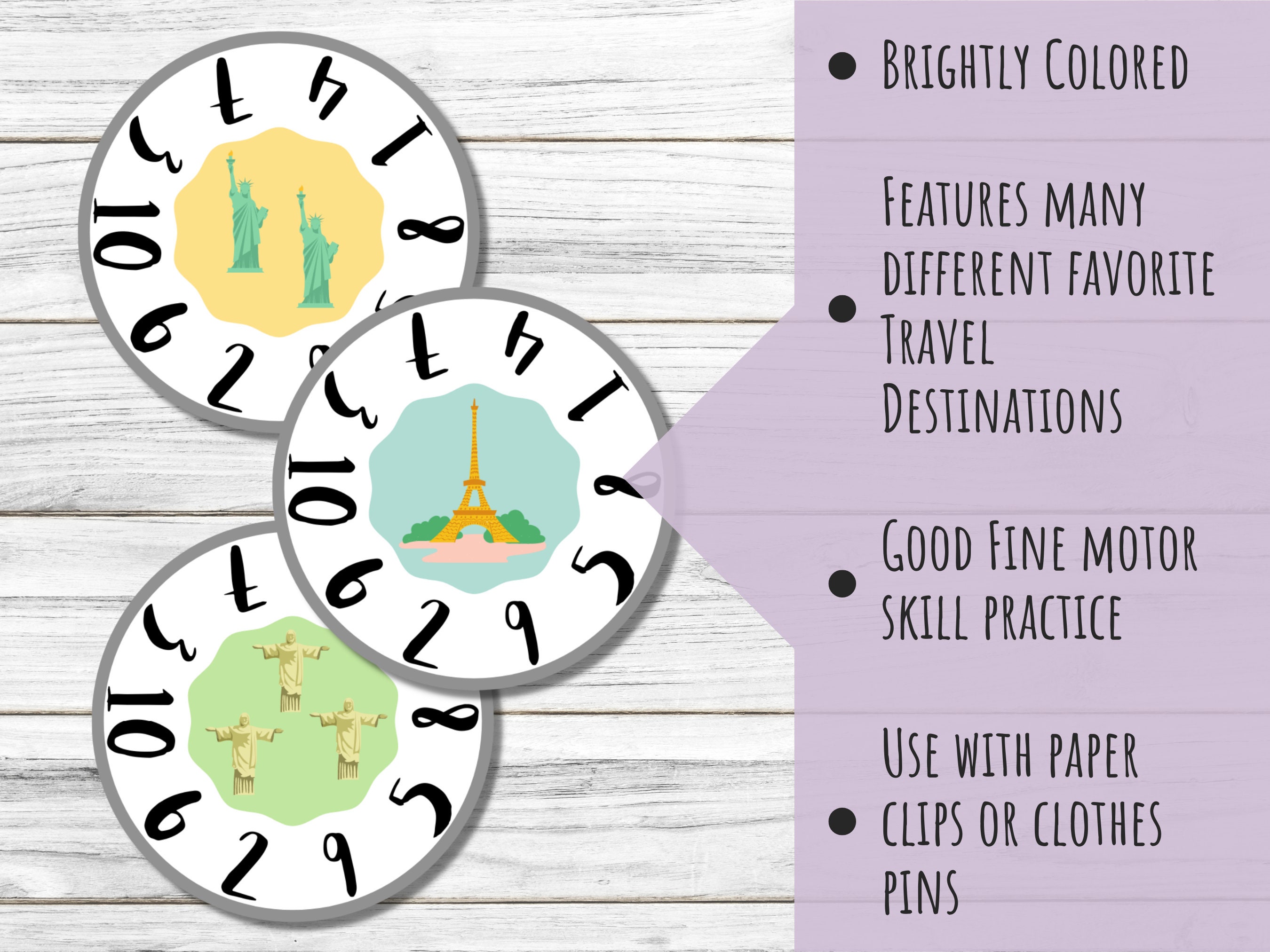 Travel Themed Counting Clip Cards Preschool, Homeschool, Number ...