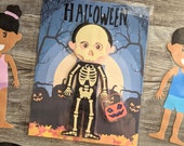 Trick Or Treat Halloween Costume Activity Mat - October Fun, Holiday Printables, Halloween Homeschool, Preschool Fun, Dress Up