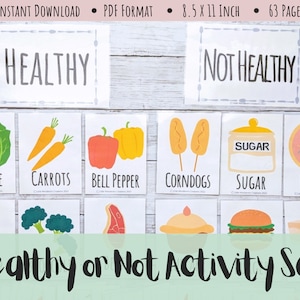 Healthy or Not Healthy Classroom Board Sorting Activity | Physical Education, Health, Anatomy, Wellbeing, Eating, Food, Printable