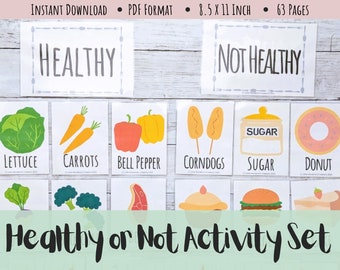 Healthy or Not Healthy Classroom Board Sorting Activity | Physical Education, Health, Anatomy, Wellbeing, Eating, Food, Printable