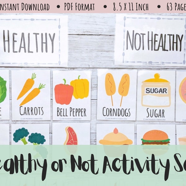 Healthy or Not Healthy Classroom Board Sorting Activity | Physical Education, Health, Anatomy, Wellbeing, Eating, Food, Printable