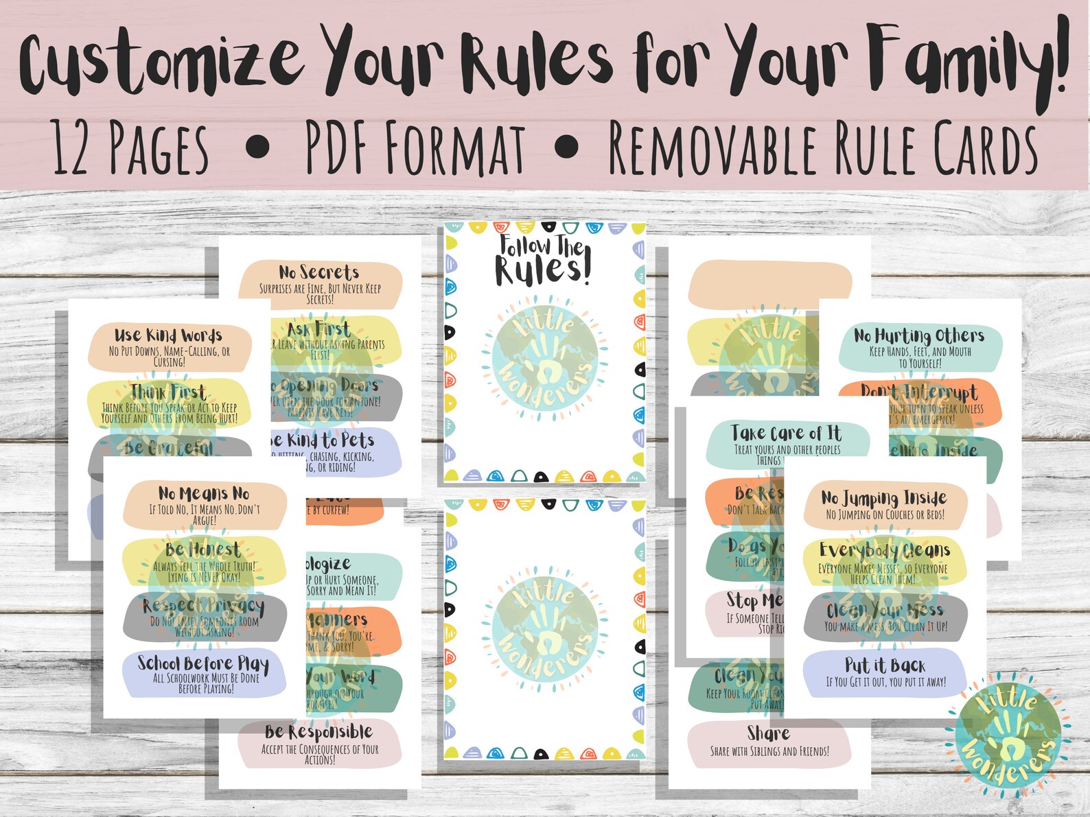 Rule Poster With Removable Rule Cards - Classroom, Homeschool ...