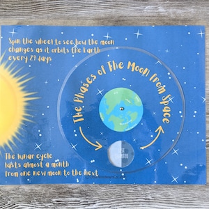 Lunar Phases from Space Busy Book Activity Page - Moon Phases, Outer Space, Eclipse, Unit Study, Science, Homeschool, Printable