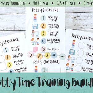 Potty Training Time Activity Bundle | Toilet Training, Toddler, Preschool, Baby, Diapers, Pull Ups, Bathroom, Rest Room, Poster Printable