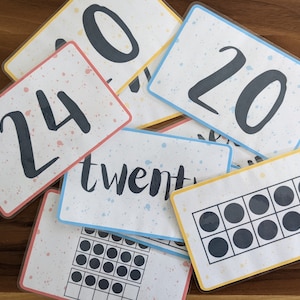1-25 Number Cards - Early Math, Kindergarten, First Grade, Ten Frame, Adding, Numbers, Counting, Manipulatives, Counters, Printable