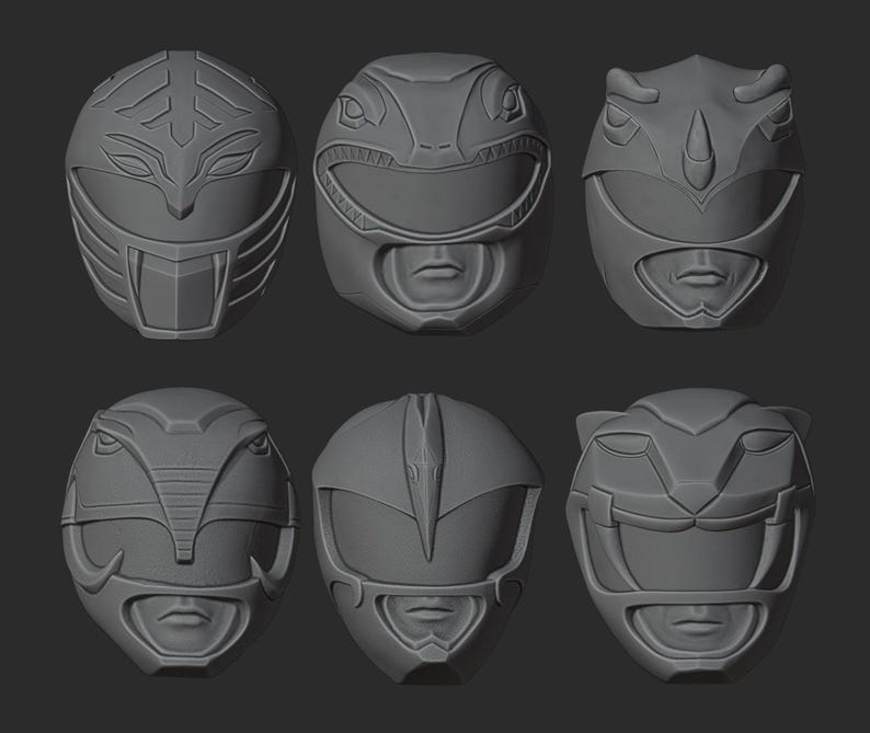 All 6 Movie Power Ranger Helmet Scan - 3D Models - Digital Files - Etsy