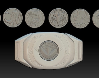 Archivo 3D de la hebilla de los Mighty Morphin Power Rangers