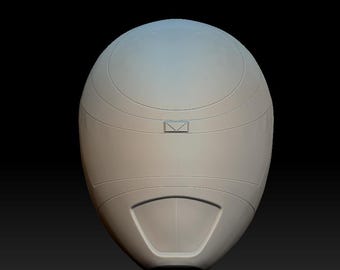 May include: A white helmet with a smooth, rounded surface and a rectangular design on the front.