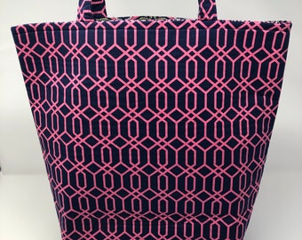 Tote Bag Navy and Pink