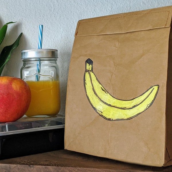 Brown Paper Lunch Bag-Banana