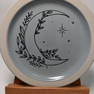 Mystical_Crescent Moon and Leaves_Decorative Plate