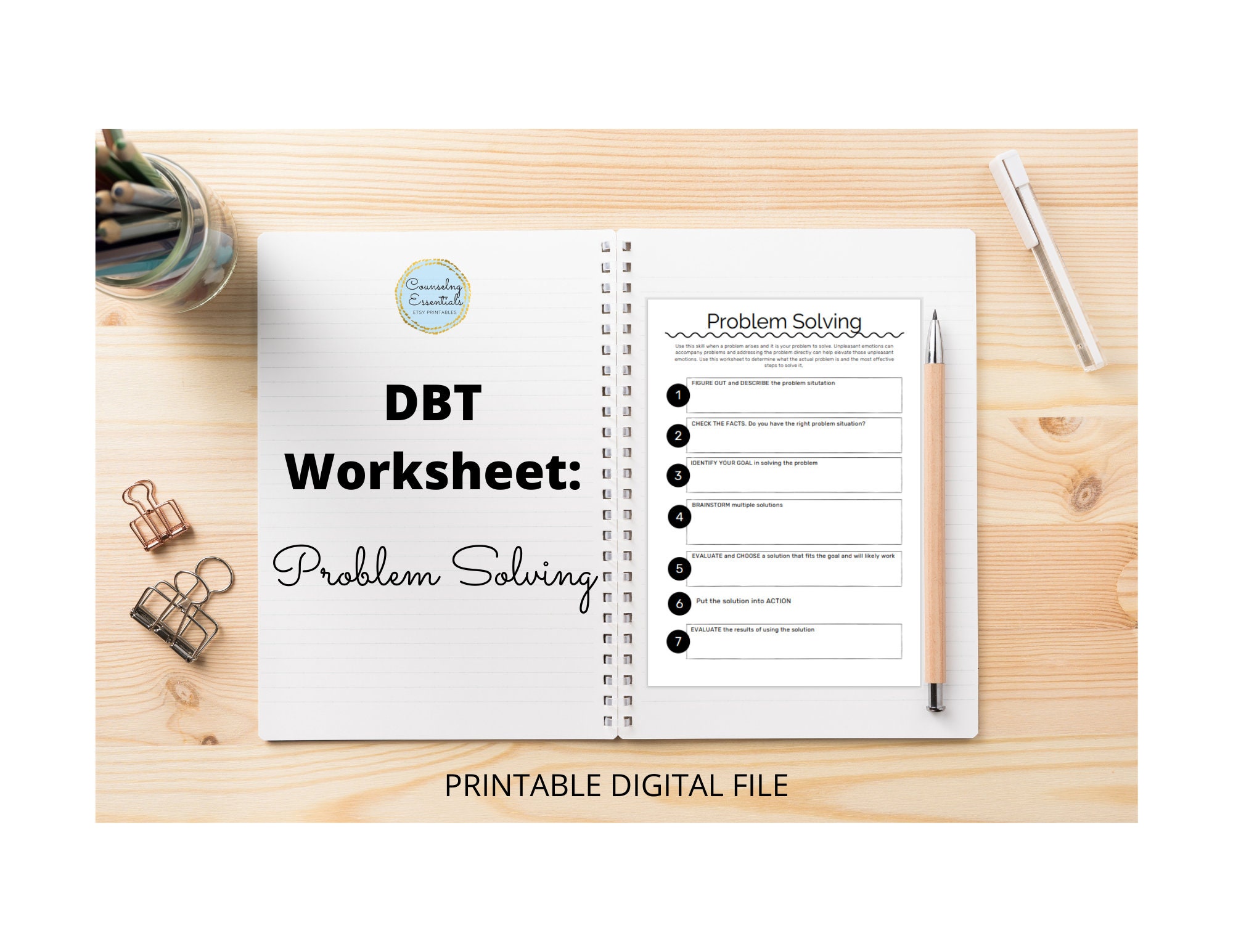 Problem Solving DBT Skill DBT Worksheet Mental Health - Etsy
