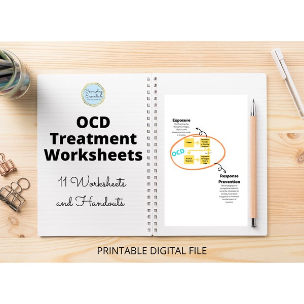 OCD Treatment Packet | ERP Worksheet | Mental Health | Therapy Worksheet | Instant Download