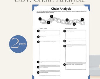 Scheda di analisi a catena DBT / Salute mentale, terapia (download digitale)