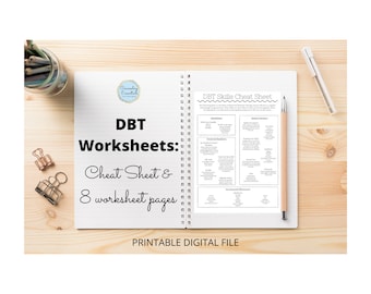 DBT Skills Cheat Sheet & Worksheets | Mental Health, Therapy (Instant Download)