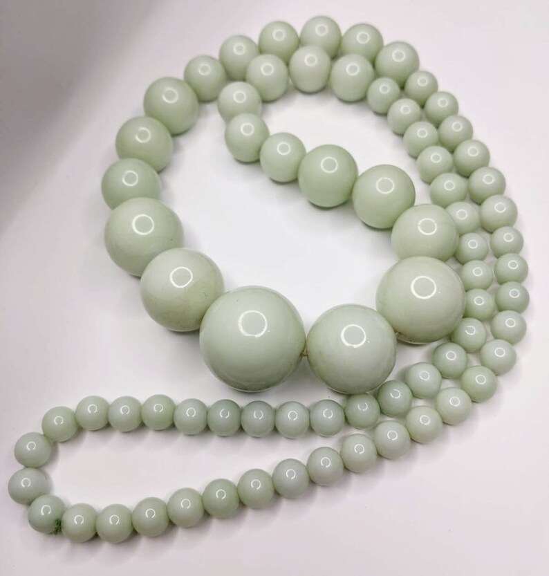 Large green bead necklace