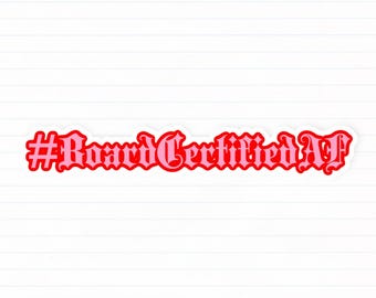 NEW #BoardCertifiedAF Sticker | Funny bcba Sticker | Behavior Analyst Gift | ABA Therapist Laptop Decal | BCBA Exam Pass Gift