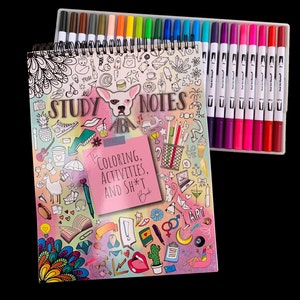 The Coloring Activities and Sh*t Book Plus Dual Tip Marker Bundle | aba | bcba Exam | Applied Behavior Analysis | RBT | SNABA|PEN