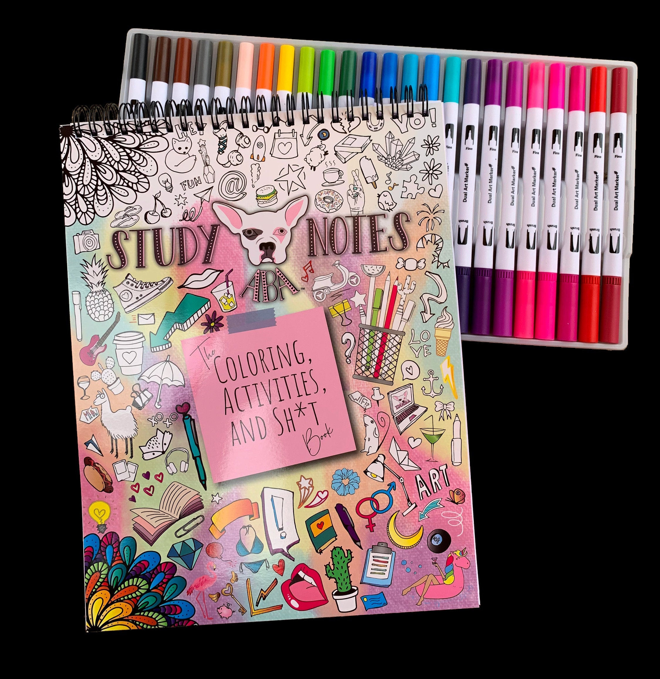 The Coloring, Activities, and Sh*t Book + Dual Tip Marker Bundle - Study  Notes ABA