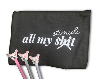 stimuli pouch + pens | funny pouch | aba pouch | BCBA| ABA Therapy Gifts | BCBA | aba therapist pouch| behavior analyst | rbt | bcaba |study