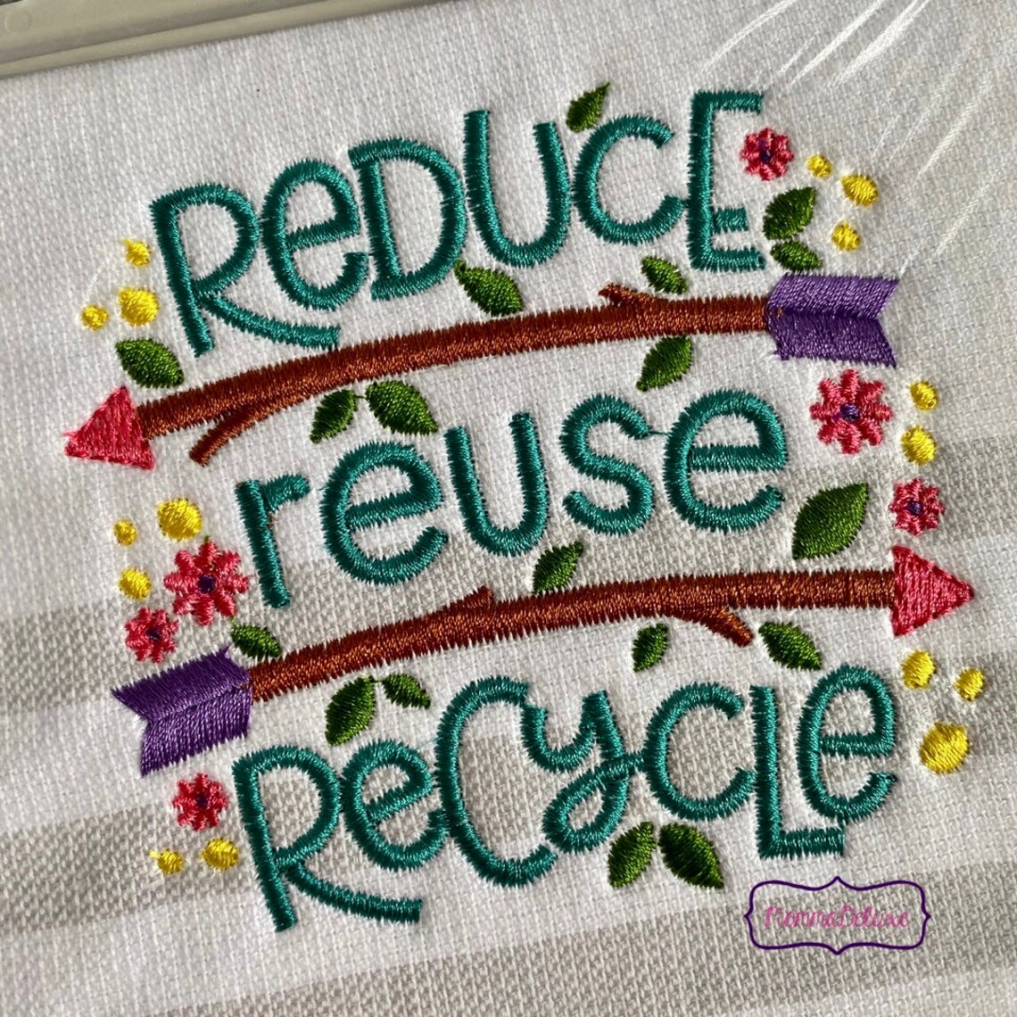 Reduce Reuse Recycle Kitchen Towel Hand Towel Earth Etsy
