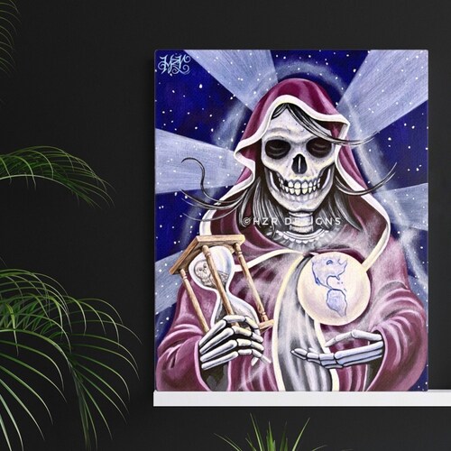 Canvas Print Santa Muerte Painting, Santa Muerte Art, Santisima