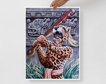 8501.Decoration Poster.Home Room wall interior art design.Aztec Leopard Warrior 