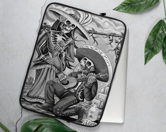 Etui na laptopa Día de los Muertos – Calavera Art, Mariachi Skeleton